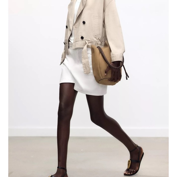 Zara Double-Breasted Trench Coat | L - Picture 8 of 12